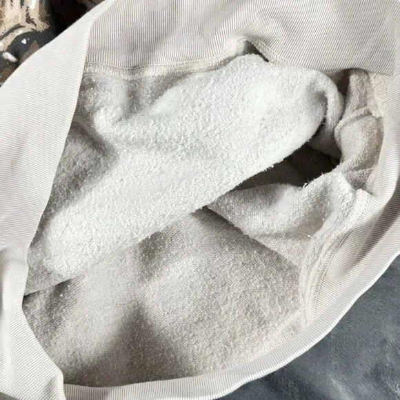 Anine Bing Muse Sz S Tiger Sweatshirt Beige Fleece Pullover Glam Minimalist Art - Picture 10 of 13